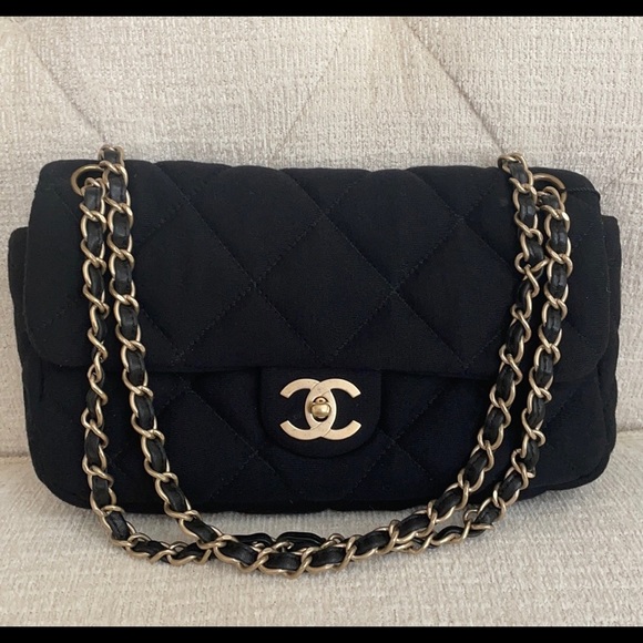 CHANEL Handbags - SOLD Chanel Classic Single Flap Jersey